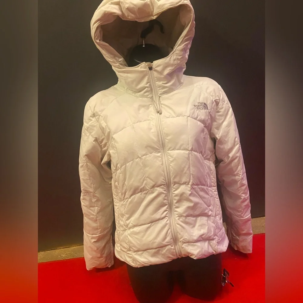 Women's North face 600 series White Hooded Ski Puffer goose down Jacket - Picture 4 of 13